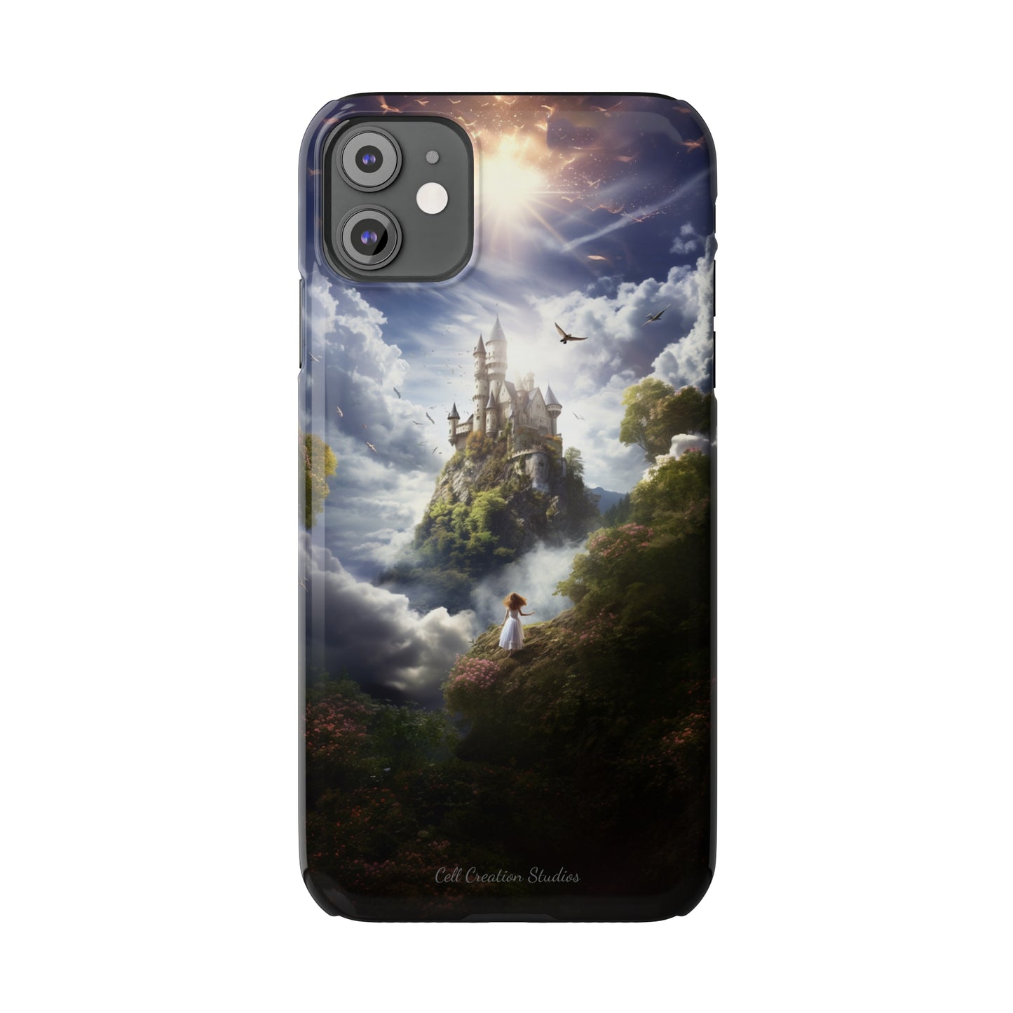 Introducing the "Enchanted Discovery" Cell Phone Case – Embark on a Journey of Magic with a Girl and a Magical Castle! -Slim Phone Cases