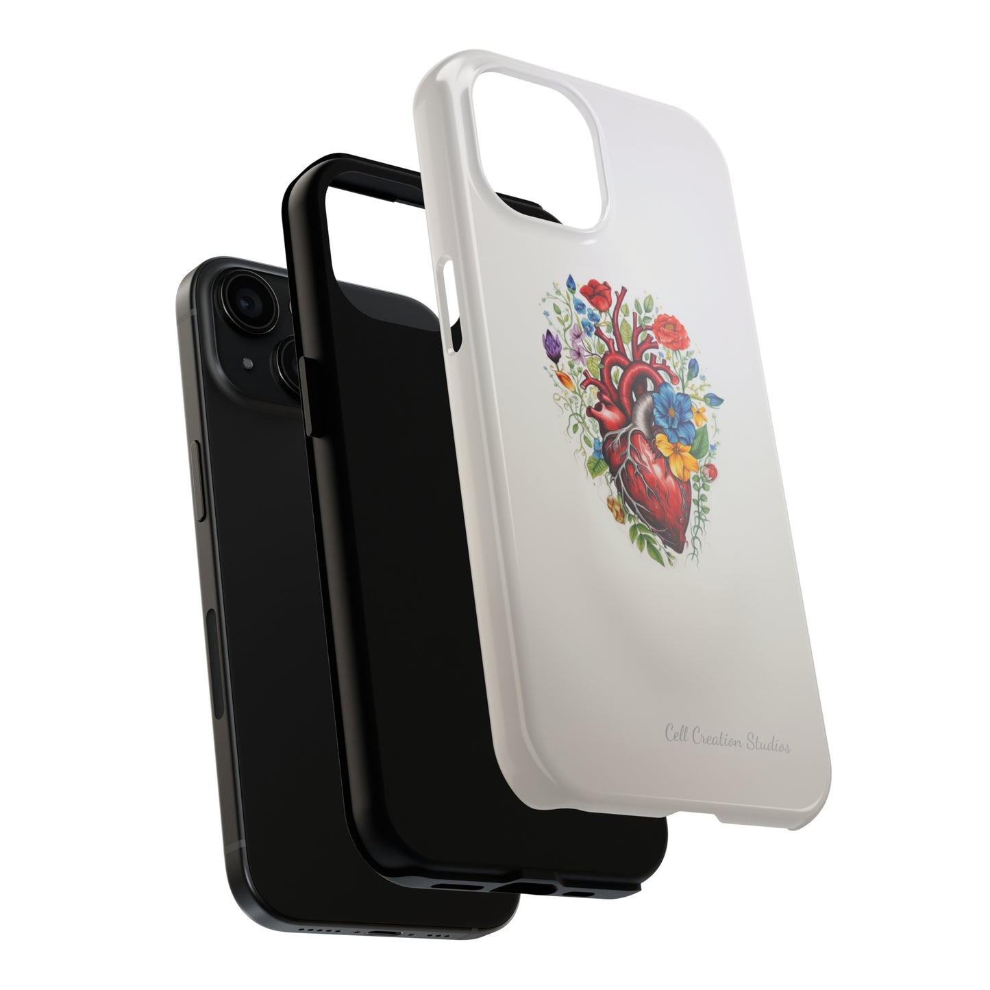 "Floral Heart Harmony" -Tough iPhone Cases