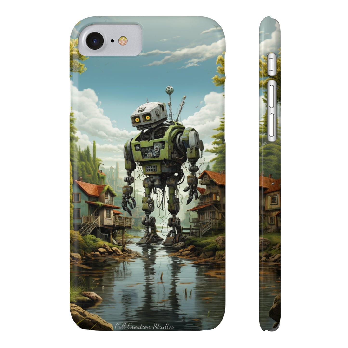 Introducing the "Robo-Rescue" Cell Phone Case – Witness a Heartwarming Scene of Robot Seeking Assistance -Slim Phone Cases