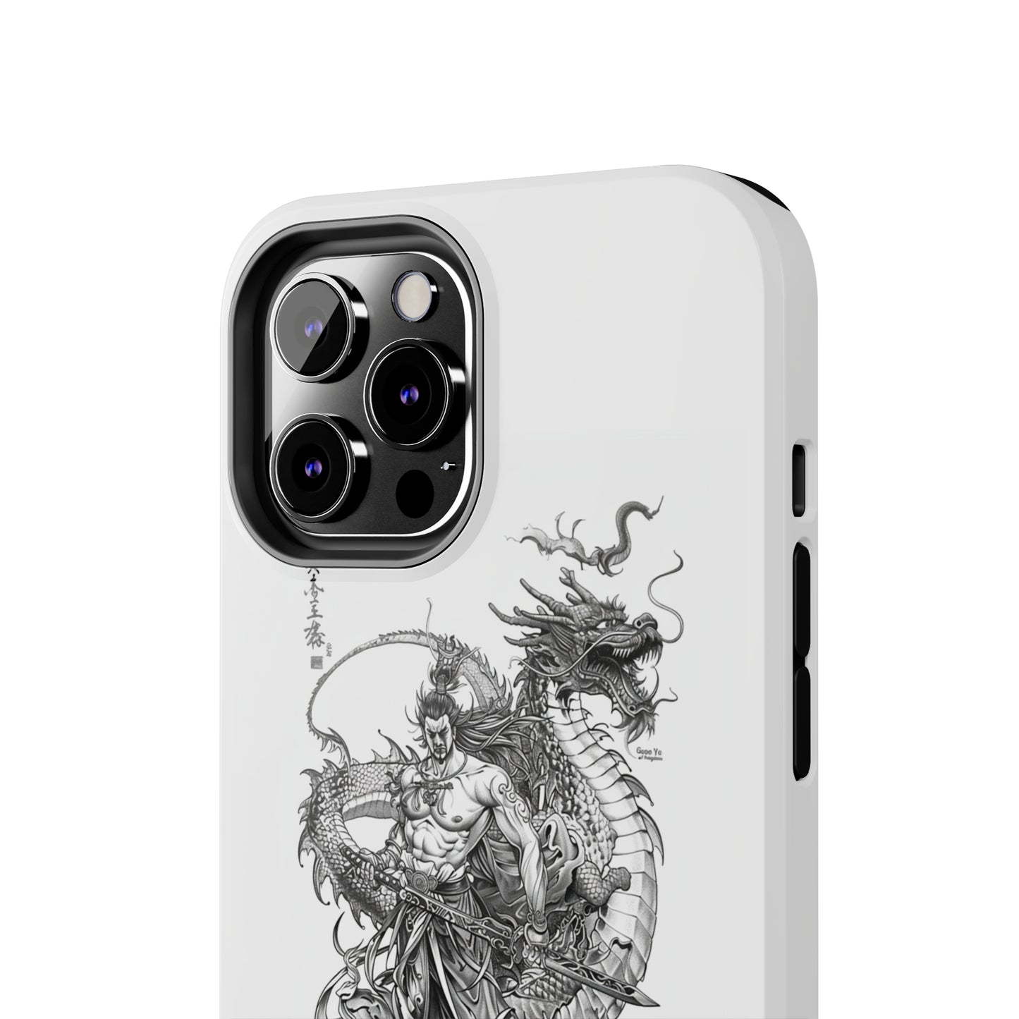 "Samurai and Dragon Sketch" -Tough iPhone Cases