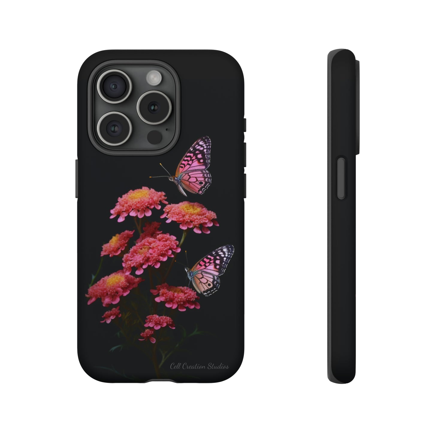 "Achillea Desert Eve Deep Rose & Butterfly" Phone Case -Tough Cases