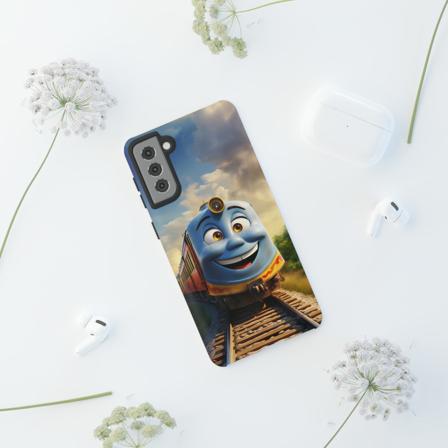 The "Smiling Blue Train" Phone Case -Tough Cases