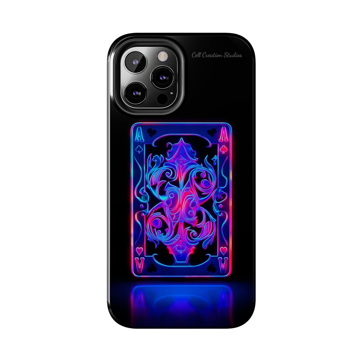 Introducing the "Neon Ace of Hearts" Cell Phone Case – Elevate Your Style with a Dazzling Card -Tough Phone Cases