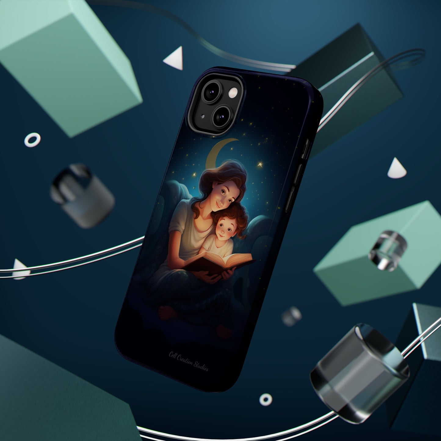 Introducing the "Bedtime Story Bliss" Cell Phone Case – Cherish Heartwarming Moments with Every Glance -MagSafe Tough Cases