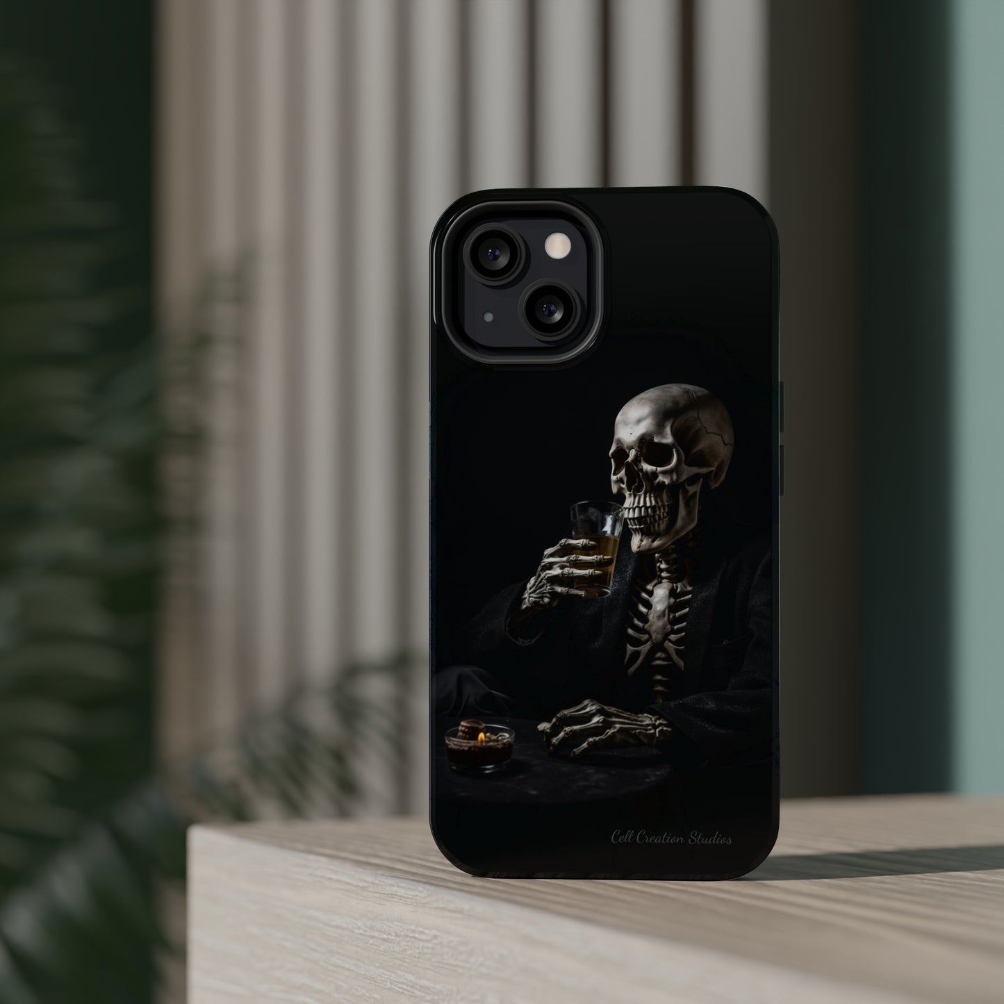 "Embrace the Dark Side with Our Skeleton Drinking Phone Case" -MagSafe Tough Cases