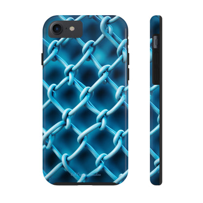 Introducing the "Elegant Chainlink" Cell Phone Case – Embrace Contemporary Style with Blue Chain Link Design -Tough Phone Cases