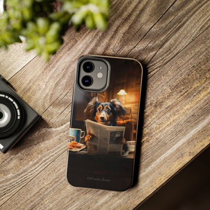 Introducing the "Pup's Perusal" Cell Phone Case – Unleash Heartwarming Humor -Tough Phone Cases