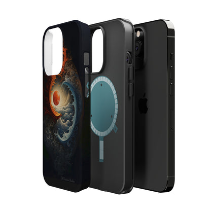 "Dual Elements Clash: Fire and Water Abstract" Phone Case -MagSafe Tough Cases