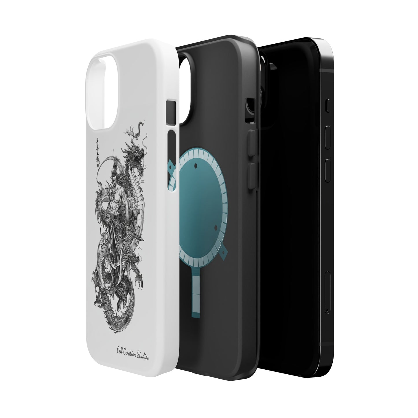 "Samurai and Dragon Sketch" -MagSafe Tough iPhone Cases