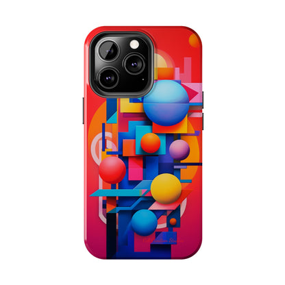 The "Geometric Red Background" Cell Phone Case- Upgrade Your Phone's Aesthetics -Tough Phone Cases