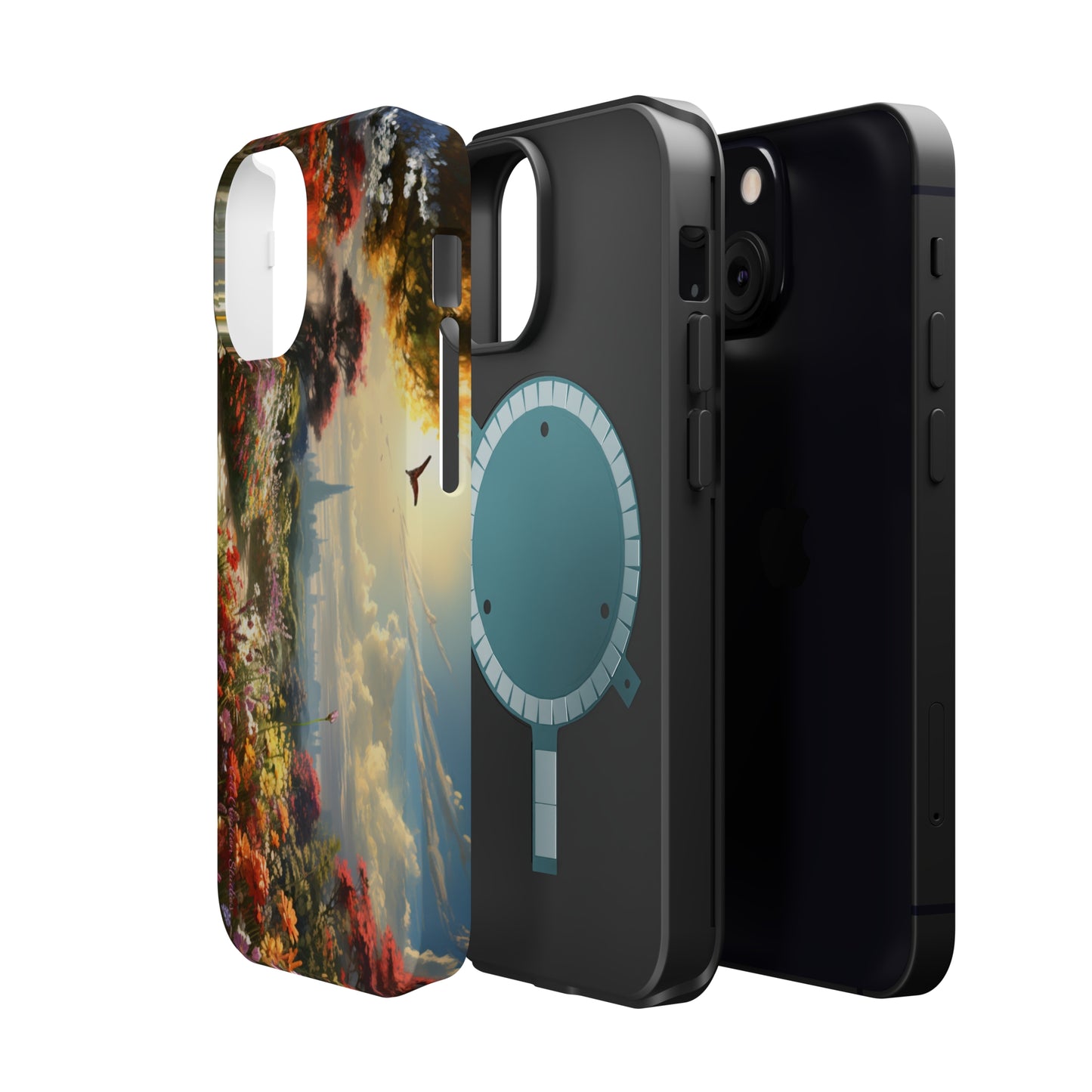 Introducing the "Floral Haven" Cell Phone Case – Where Nature and Urban Marvels Converge! -MagSafe Tough Cases