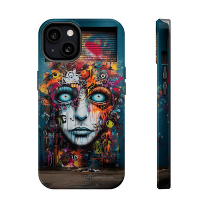 Elevate Your Style with our "Graffiti Face Concrete Wall" Phone Case -MagSafe Tough Cases