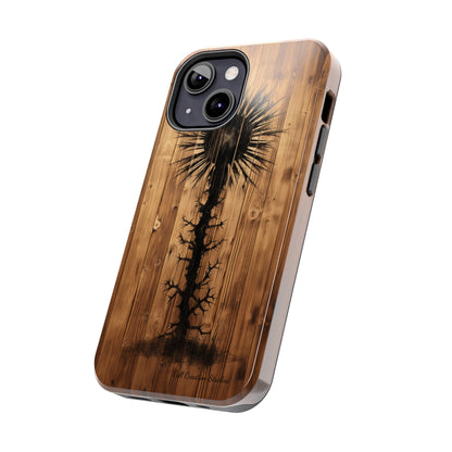 "Desert Plant on Wood Themed Phone Case: Embrace Nature's Beauty"-Tough Phone Cases