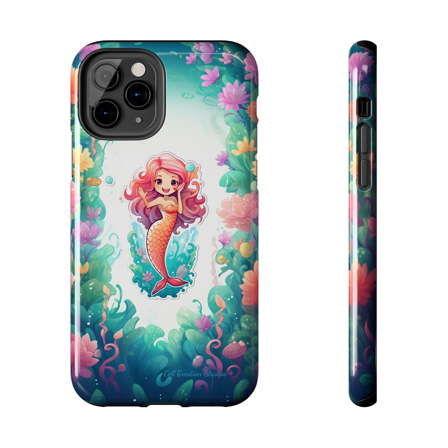 "Pink Seaflower Mermaid" -Tough iPhone Cases