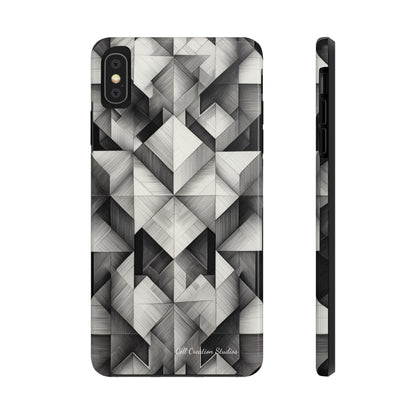 The "Black and White Geometric Pattern" Cell Phone Case- Elevate Your Phone's Style-Tough Phone Cases