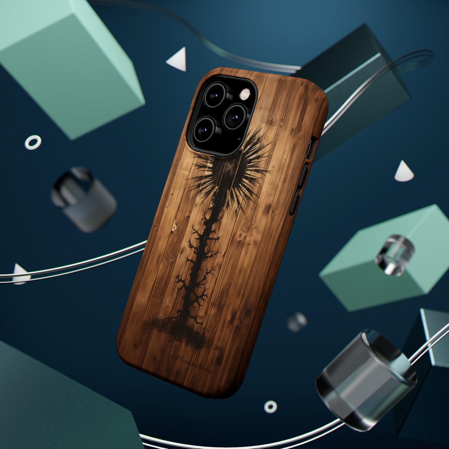 "Desert Plant on Wood Themed Phone Case: Embrace Nature's Beauty" -MagSafe Tough Cases