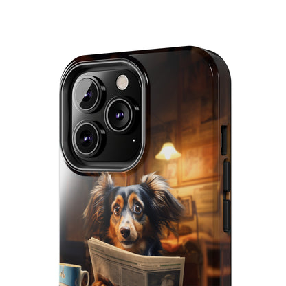 Introducing the "Pup's Perusal" Cell Phone Case – Unleash Heartwarming Humor -Tough Phone Cases