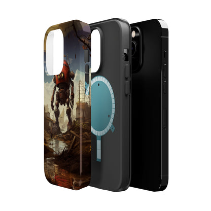 Introducing the "Urban Encounter" Cell Phone Case – Witness the Epic Convergence of Man and Giant Robot -MagSafe Tough Cases