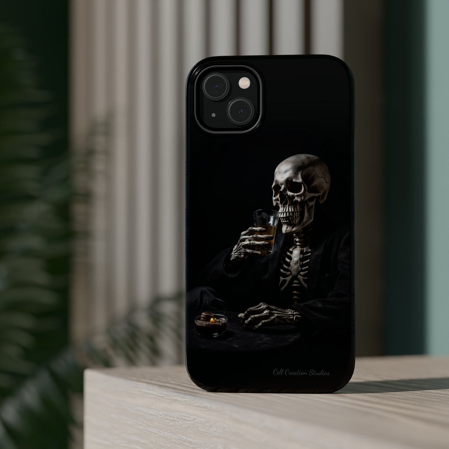 "Embrace the Dark Side with Our Skeleton Drinking Phone Case" -MagSafe Tough Cases