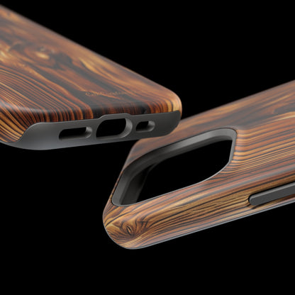 "Wood Grain Elegance" -MagSafe Tough iPhone Cases