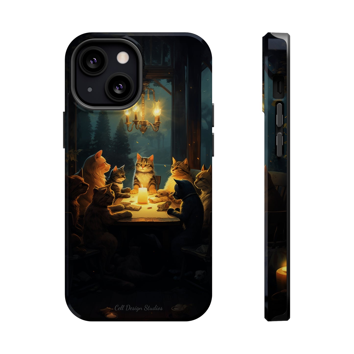 Introducing the "Paws & Whiskers Soirée" Cell Phone Case – A Feast of Friendship Under the Stars! -MagSafe Tough Cases