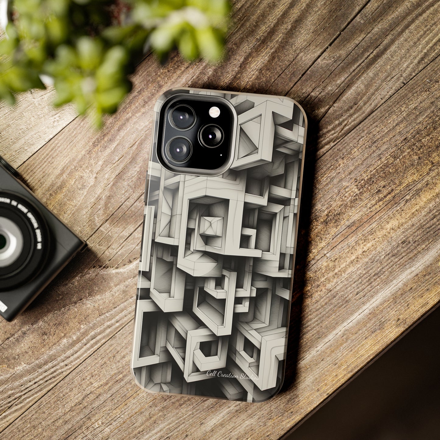 The "Geometric Right Angles" Cell Phone Case -Experience Sleek Simplicity-Tough Phone Cases