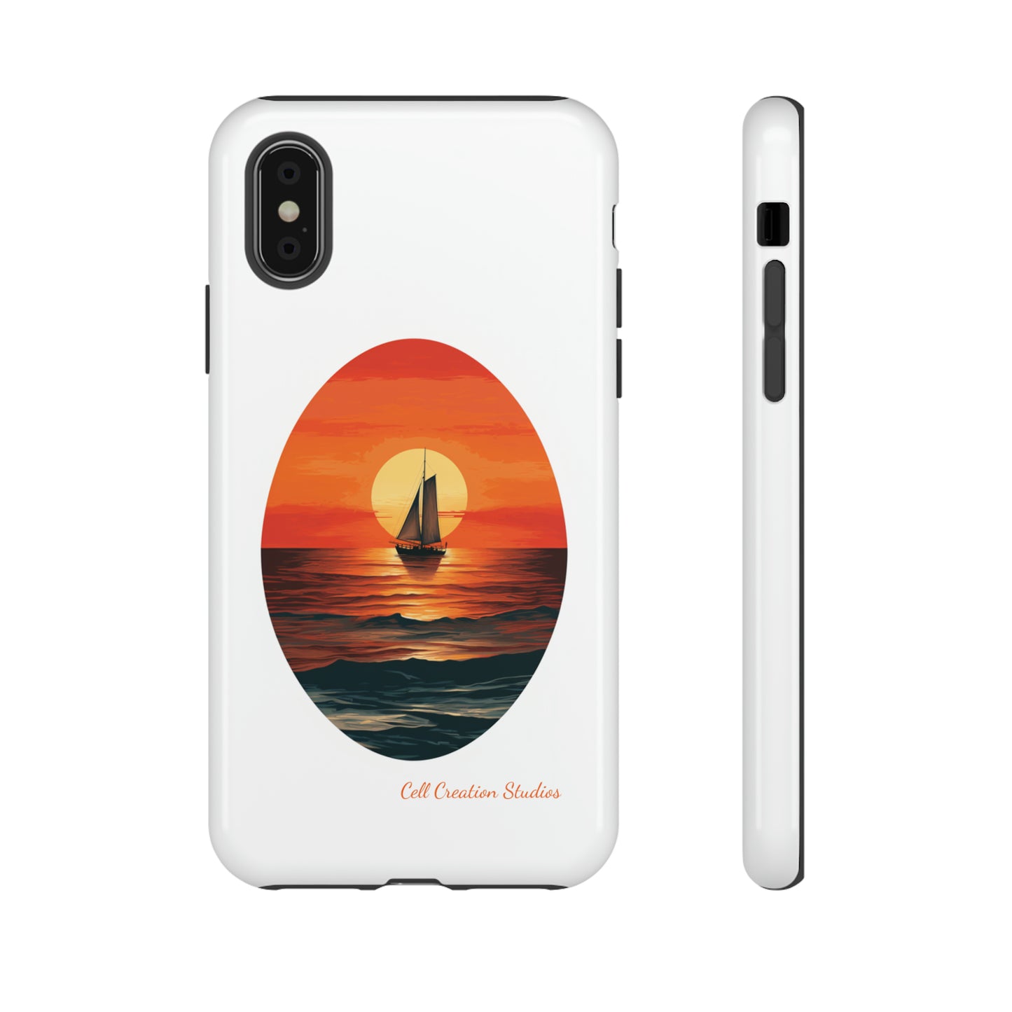 "Sailboat Sunset Serenity" -Tough iPhone Cases