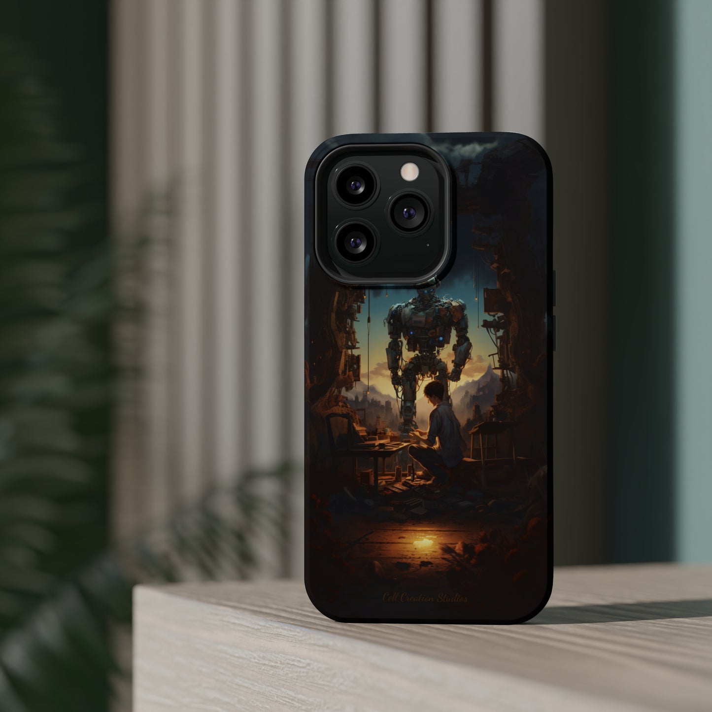 Introducing the "Mechanical Bond" Cell Phone Case – Witness a Captivating Moment of Giant Robot and Boy -MagSafe Tough Cases