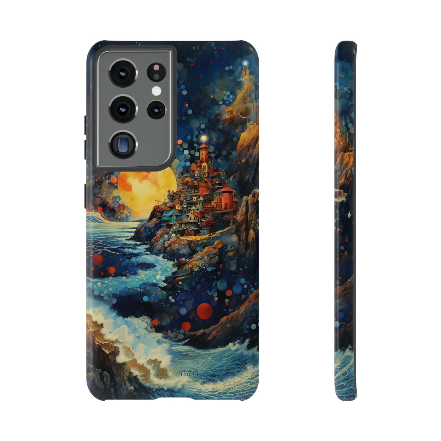 "Moonlit Coastal Vista" -Tough Samsung Phone Cases