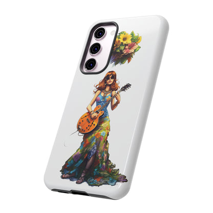 Introducing the "Hippie Chick Groove" Cell Phone Case – Retro Vibes and Musical Delight -Tough Cases