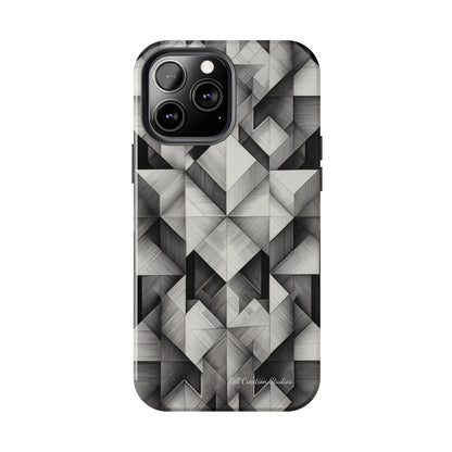 The "Black and White Geometric Pattern" Cell Phone Case- Elevate Your Phone's Style-Tough Phone Cases