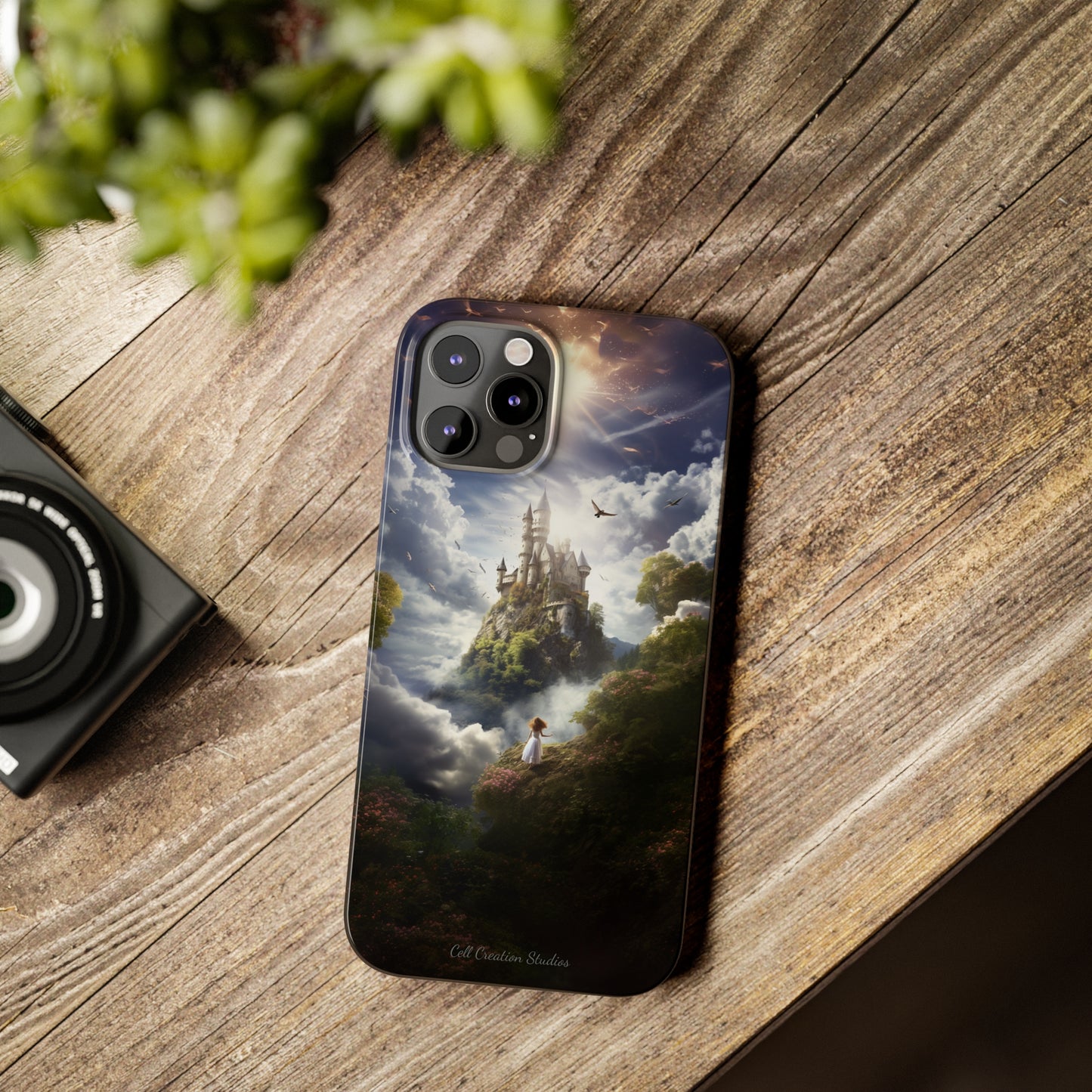 Introducing the "Enchanted Discovery" Cell Phone Case – Embark on a Journey of Magic with a Girl and a Magical Castle! -Slim Phone Cases