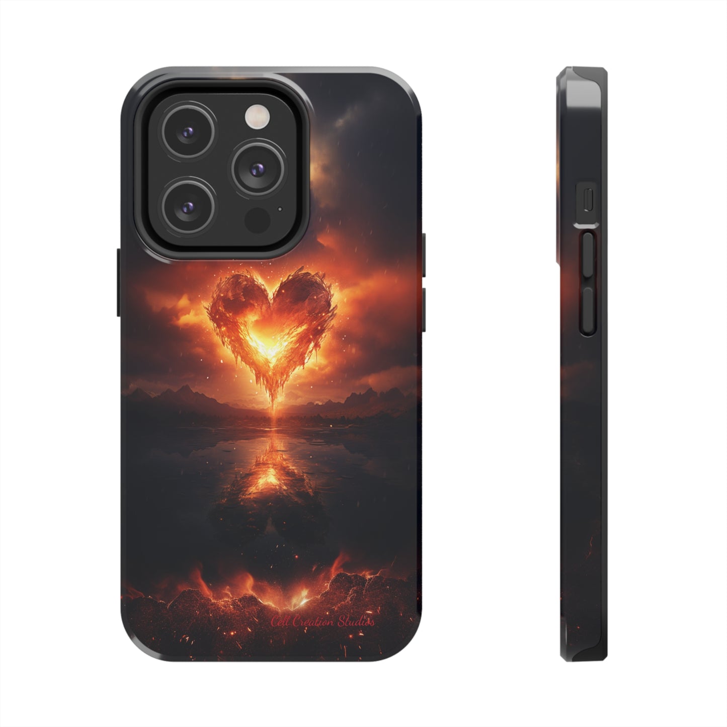 Introducing the "Flaming Heart" Cell Phone Case – Ignite Your Passion! -Tough Phone Cases