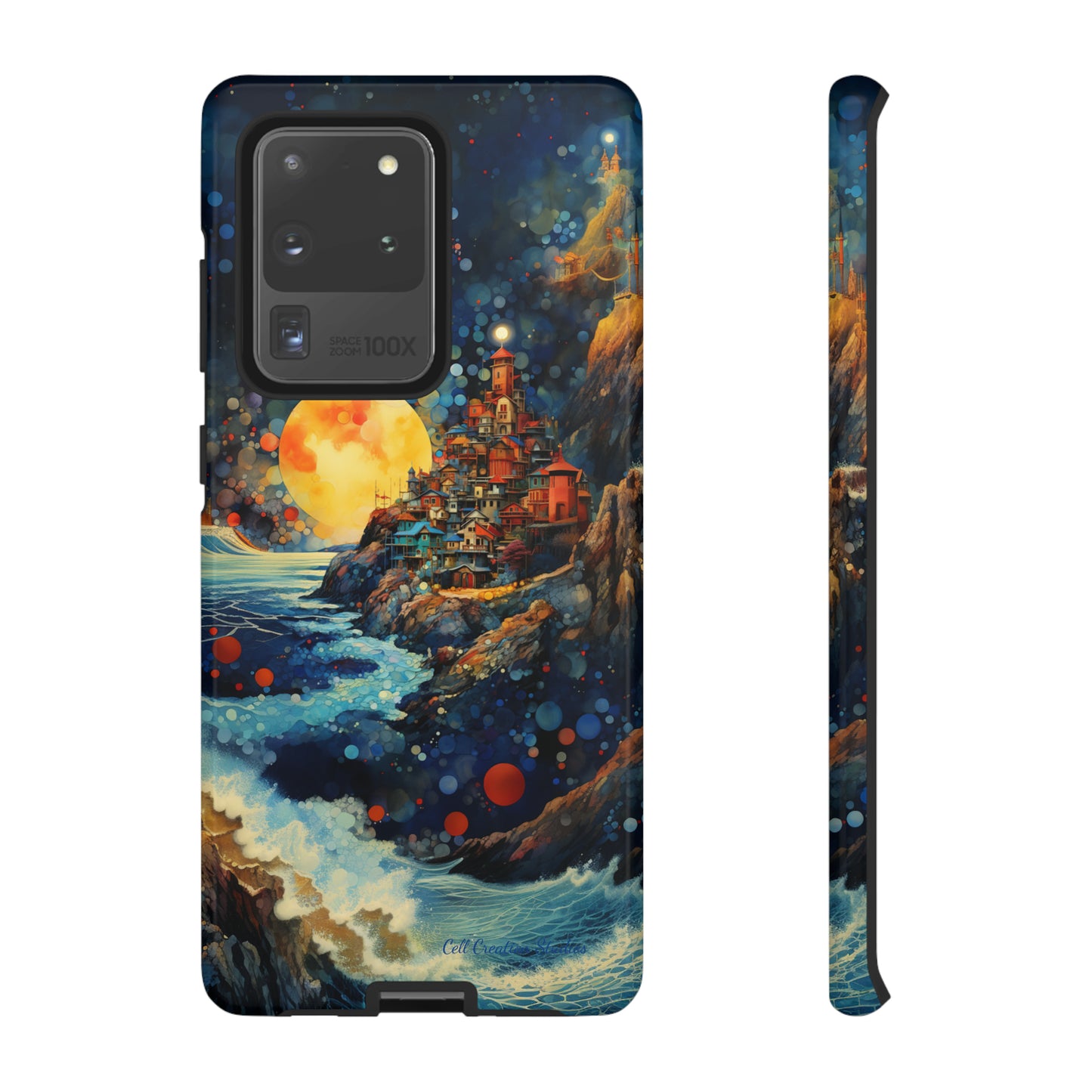 "Moonlit Coastal Vista" -Tough Samsung Phone Cases