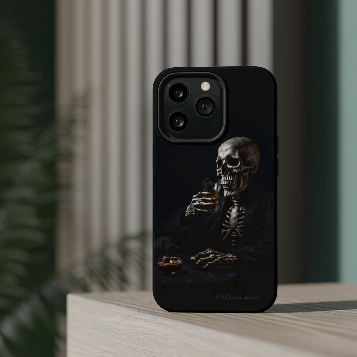 "Embrace the Dark Side with Our Skeleton Drinking Phone Case" -MagSafe Tough Cases