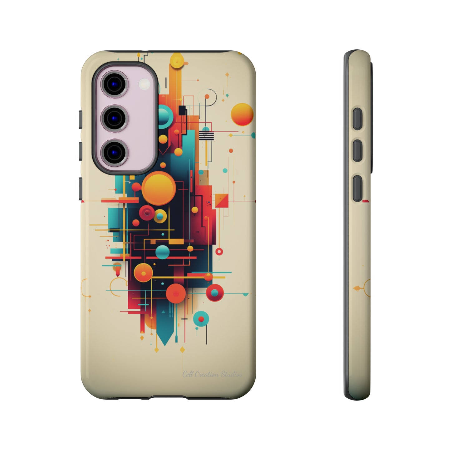 The "Colorful Geometric Pattern" Cell Phone Case- Elevate Your Phone's Look -Tough Cases