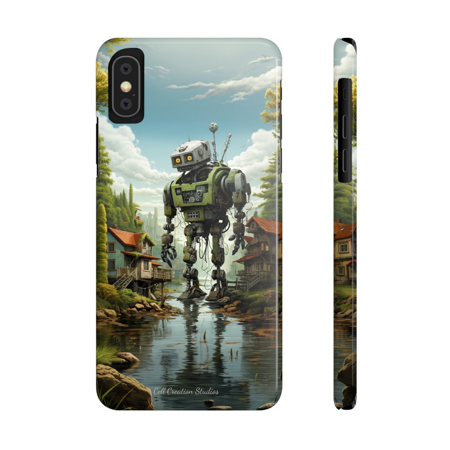 Introducing the "Robo-Rescue" Cell Phone Case – Witness a Heartwarming Scene of Robot Seeking Assistance -Slim Phone Cases