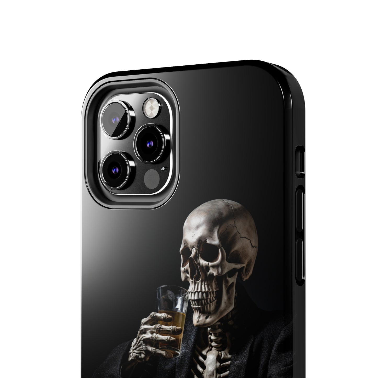 "Embrace the Dark Side with Our Skeleton Drinking Phone Case" -Tough Phone Cases