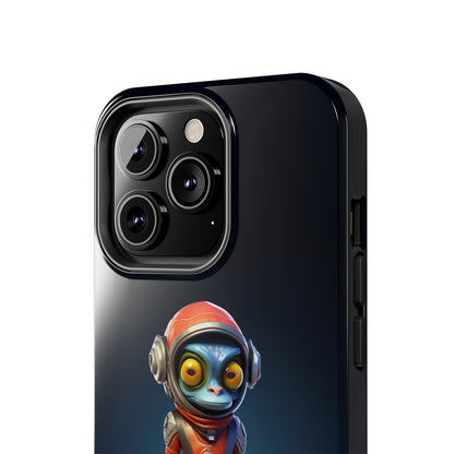 The "AstroGuard" Animated Blue Alien Astronaut Phone Case -Tough Phone Cases