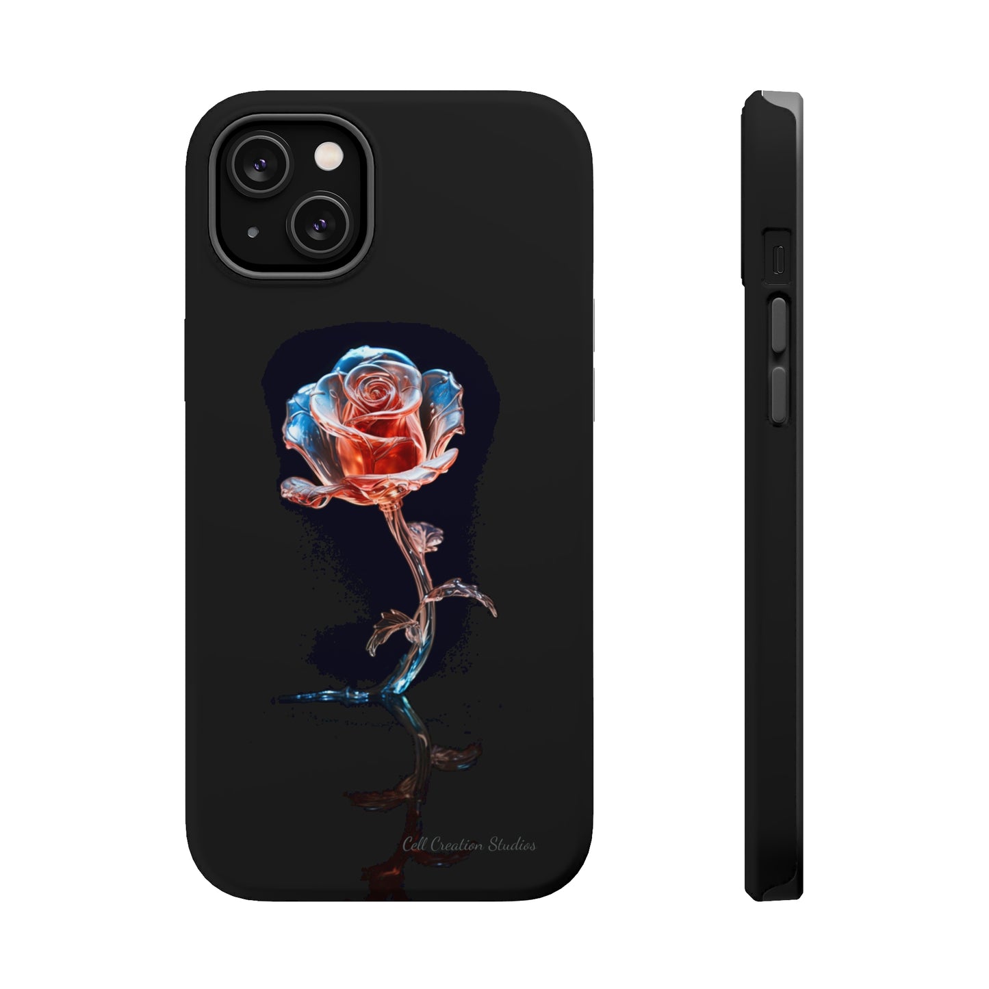 The "Glass Rose Elegance" Phone Case -MagSafe Tough Cases