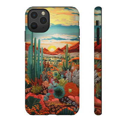 "Desert Bloom Embroidery" -Tough iPhone Cases