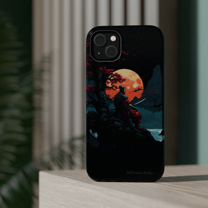 Introducing the "Moonlit Samurai Serenity" Cell Phone Case – Embrace Elegance and Strength -MagSafe Tough Cases