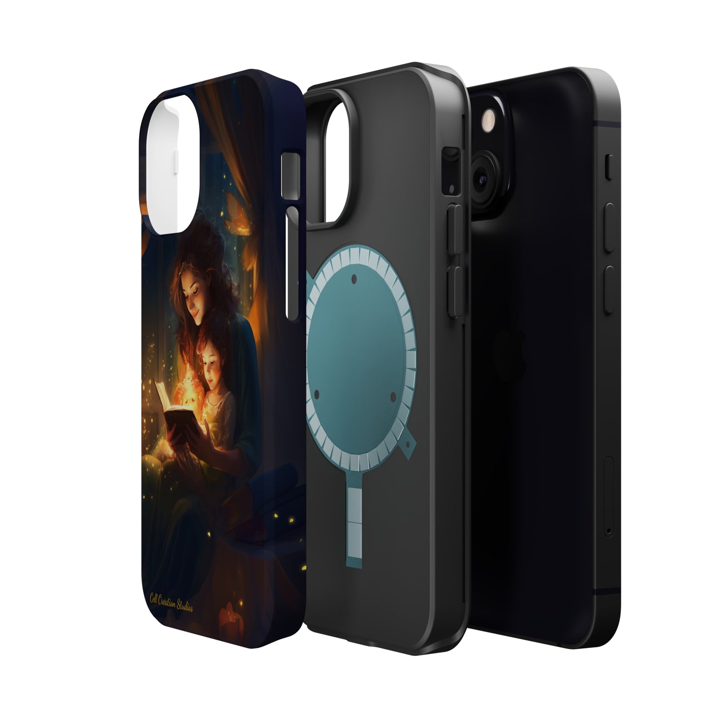 Introducing the "Bedtime Story Bliss" Cell Phone Case – Cherish Heartwarming Moments with Every Glance -MagSafe Tough Cases