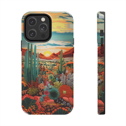 "Desert Bloom Embroidery" -Tough iPhone Cases