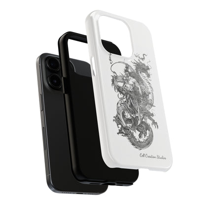 "Samurai and Dragon Sketch" -Tough iPhone Cases