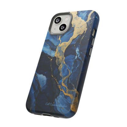 "Azure Elegance Marble" -Tough iPhone Cases