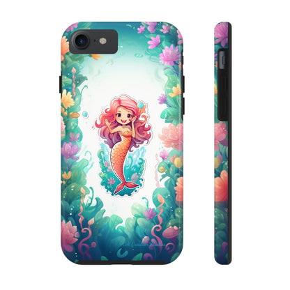 "Pink Seaflower Mermaid" -Tough iPhone Cases