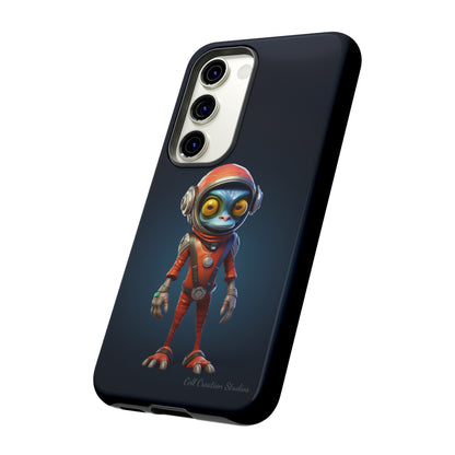 The "AstroGuard" Animated Blue Alien Astronaut Phone Case -Tough Cases