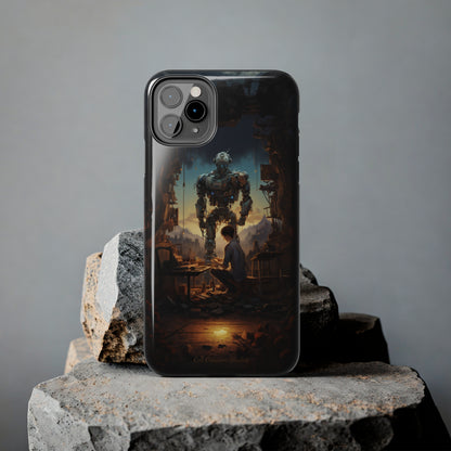 Introducing the "Mechanical Bond" Cell Phone Case – Witness a Captivating Moment of Giant Robot and Boy -Tough Phone Cases