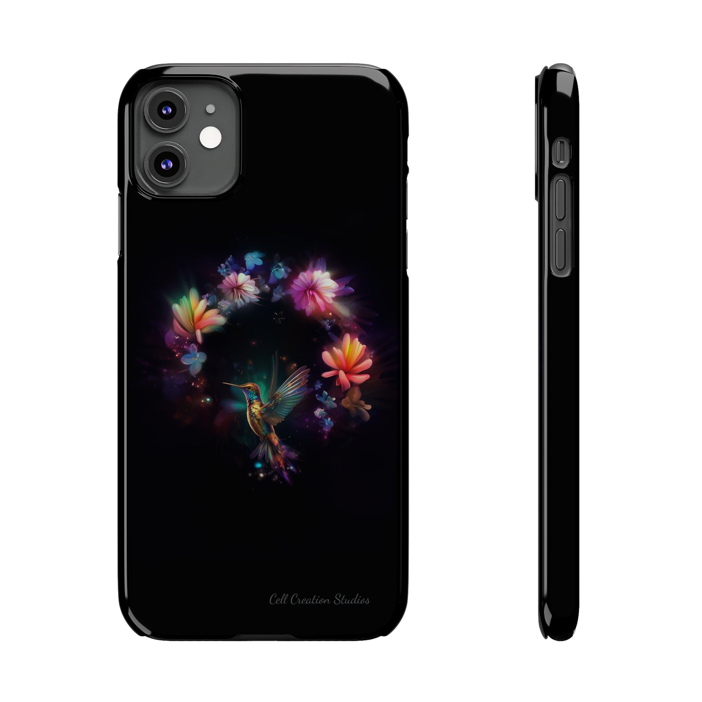 Introducing the "Floral Harmony Hummingbird" Cell Phone Case – Where Elegance Meets Nature -Slim Phone Cases